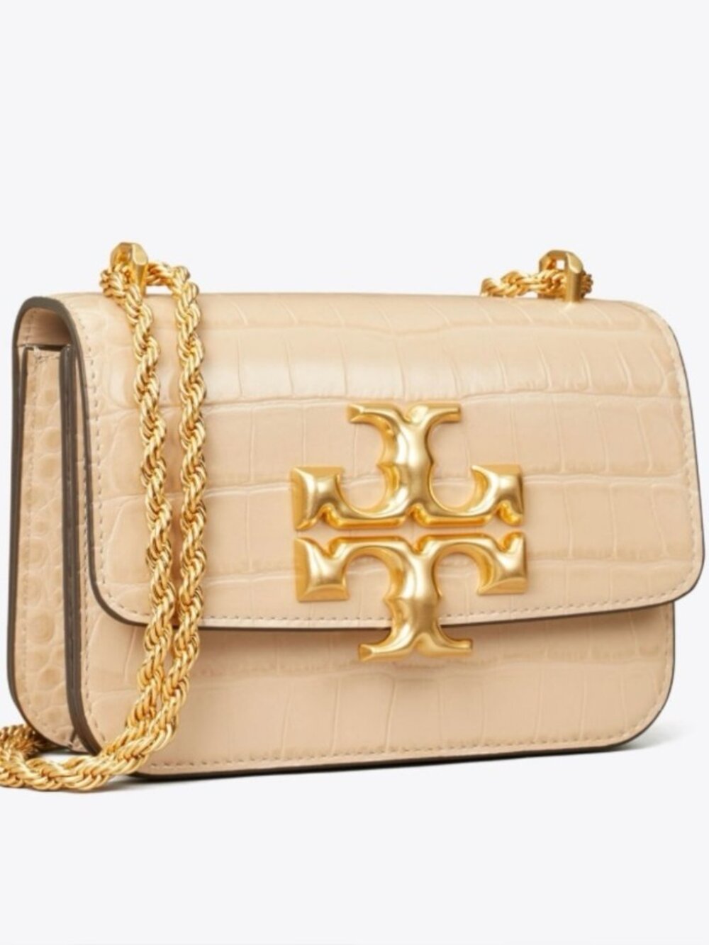 Tory Burch Eleanor Small Croc Embossed Leather Shoulder Bag